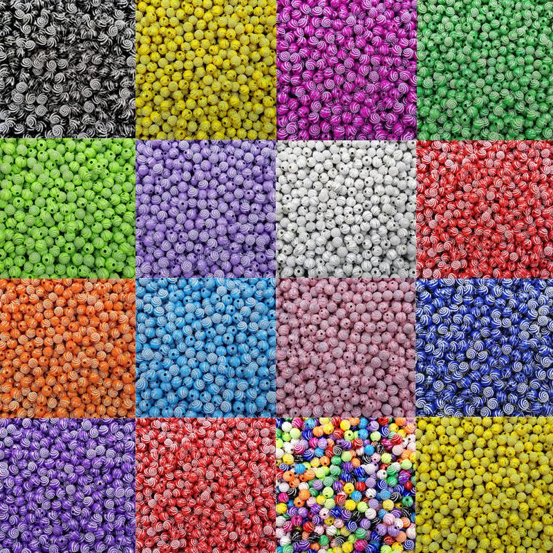 50 sztuk 10mm śruba dżetów koralik akrylowy luźne koraliki dystansowe do tworzenia biżuterii dział rzemieślniczy bransoletka DIY