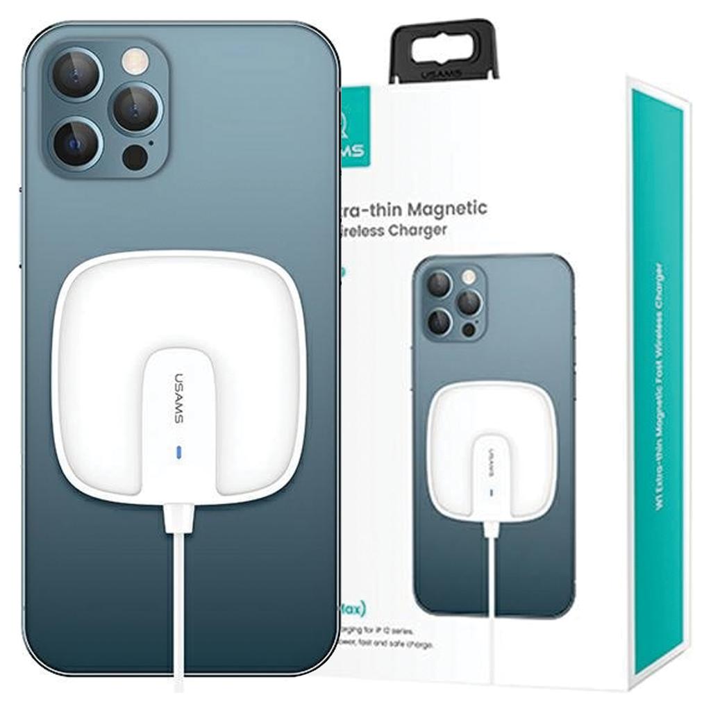 USAMS Land. Inductive Us-Cd159 Magneticw1 15W Extra-Thin Iphone 12 Series White/White Cd159Dz02
