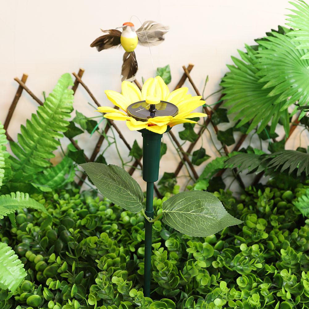 2-5PCS Solar Sunflower Animal Stake Decor Rotating Butterfly/Hummingbird Decor 40cm Outdoor Decorative Stake for Garden Decor