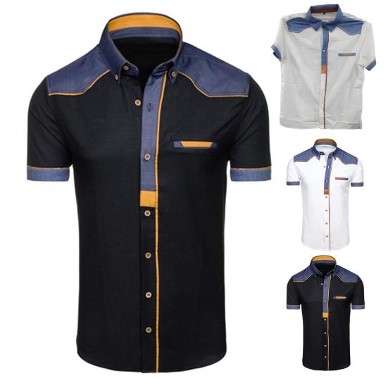 Menn Topp Ung Kortermet Slim Fit Skjorte Myk Menn Sommerskjorte Skjorte Menn plagg