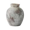 Farmhouse Ceramic Flower Vases with Rounded Bottle Shape and Matte Distressed Texture for Living Room Table, Shelf, Decors