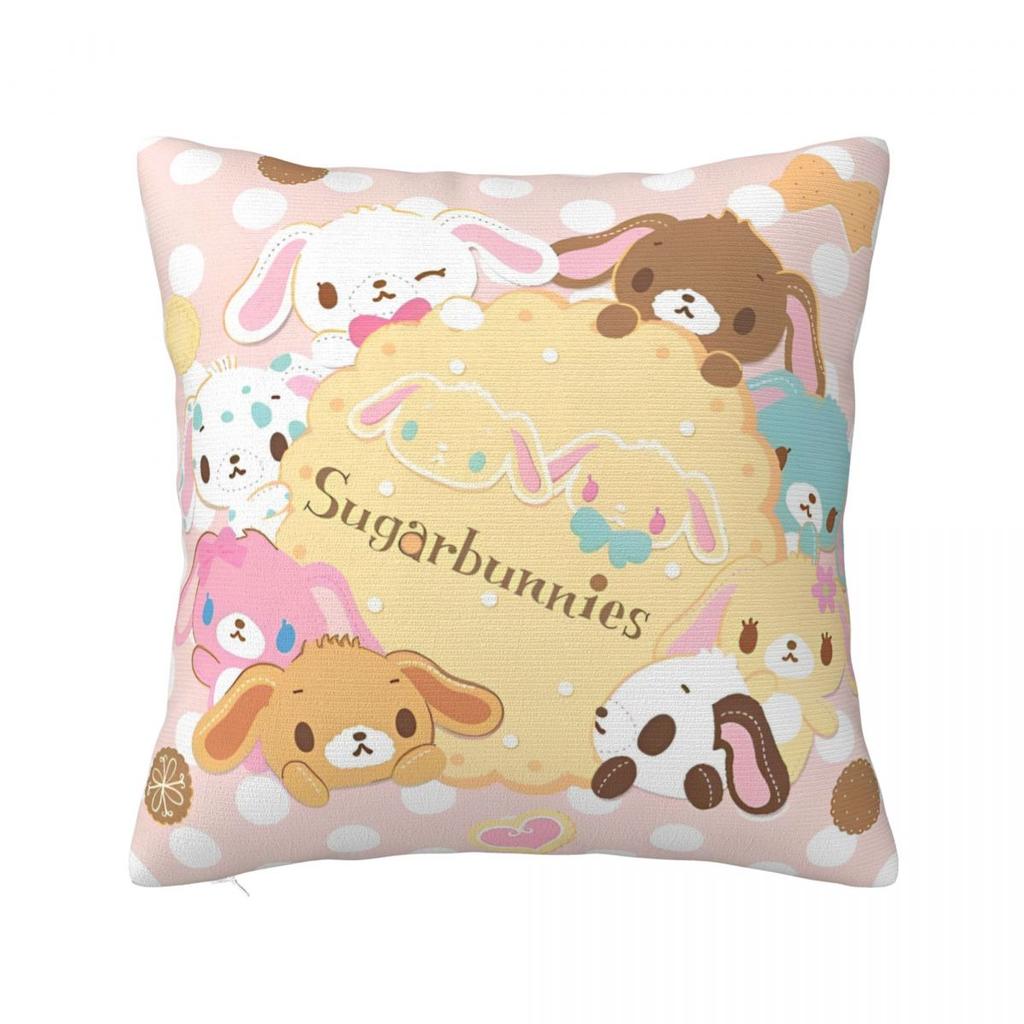 Cute Sugarbunnies Square Pillow Cases Sugar Rabbit Cushion Covers Awesome Decor Pillowcover for Car 45*45cm