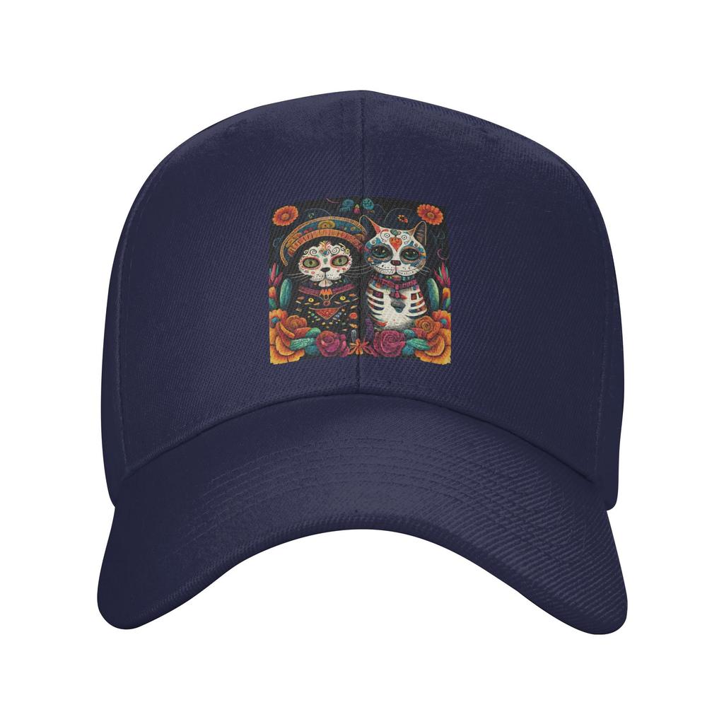 Unisex Baseball Hats Day Of The Dead Kitten Cat Sugar Skull Dia de Los Muertos Summer Sports Baseball Caps Casquette Hats