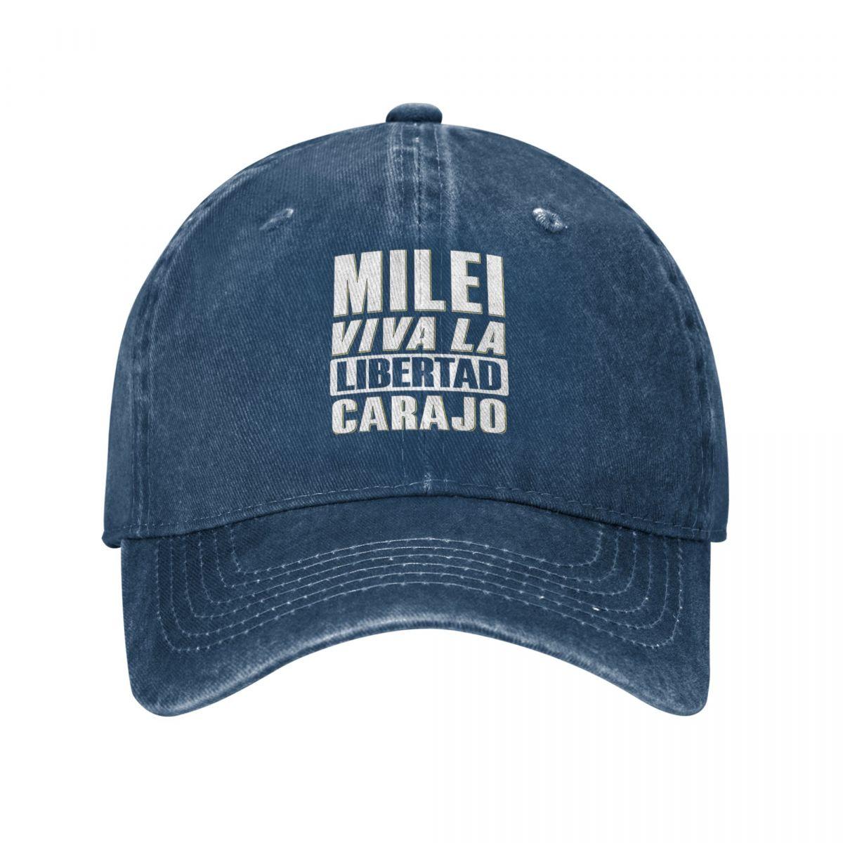 Vintage Javier Milei Viva La Libertad Carajo Baseball Cap for Unisex Women Distressed Cotton Sun Cap Argentina Outdoor Gift Hats One Size