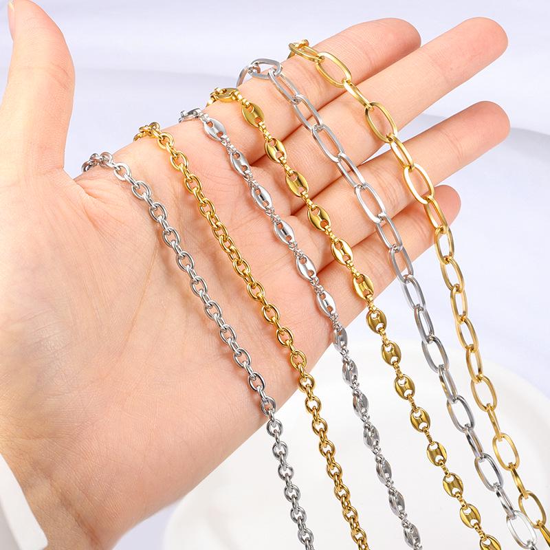 Stainless Steel Gold Chain for DIY Jewelry: Necklace & Bracelet Fashion Accessory