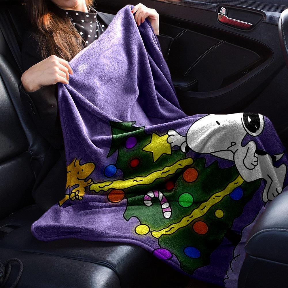 Snoopy Christmas Tree Blanket Soft Throw Blanket For Home Bedroom Bed Sofa Travel Office Solid Christmas Blanket