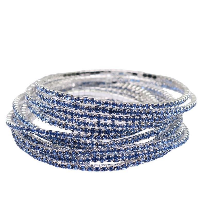 European & American Style Colorful Zircon Diamond Elastic Tennis Bracelet