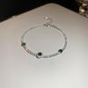 Pulsera coreana ajustable de flor de rombo de circón - Joyería elegante y versátil para mujer
