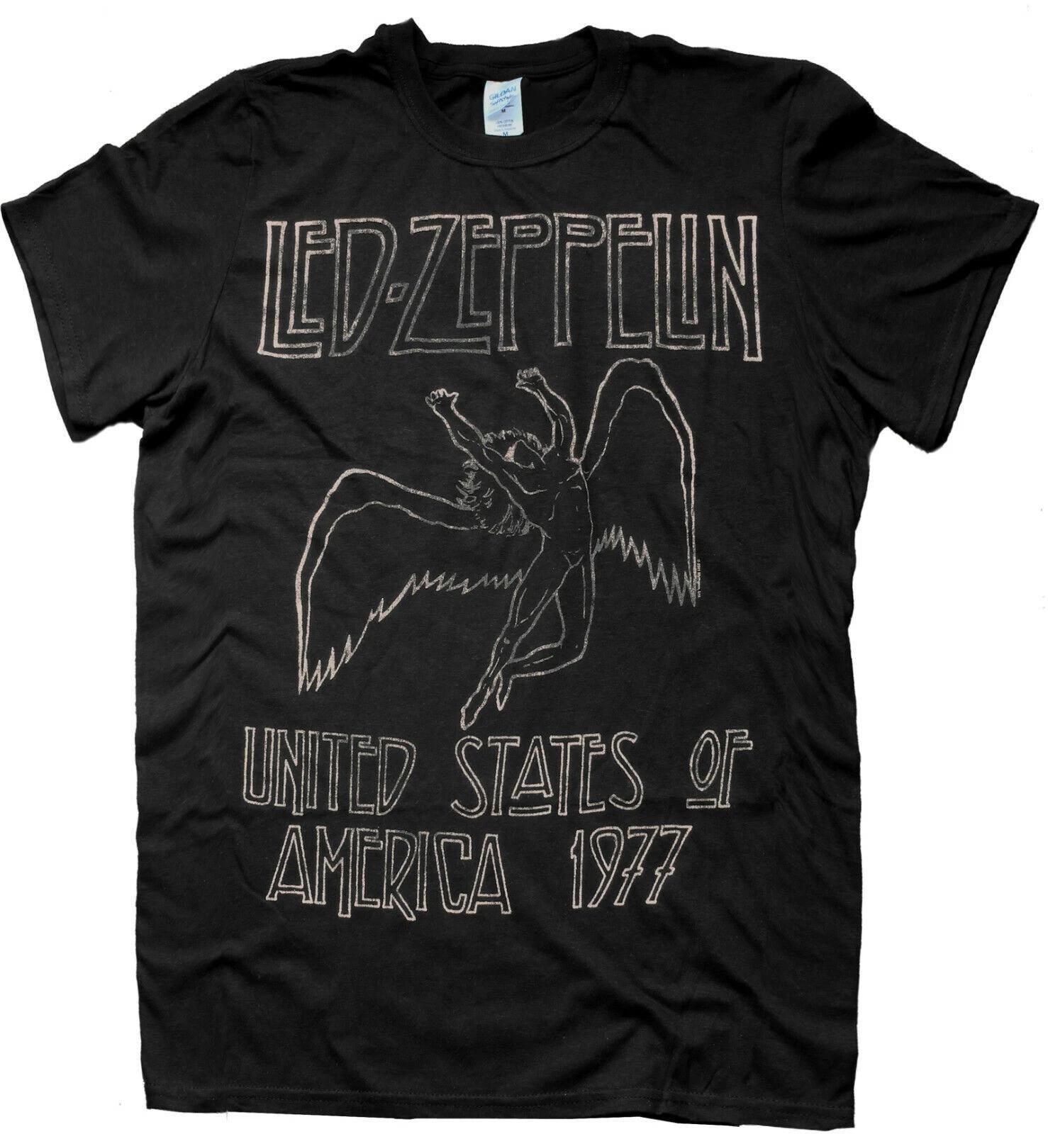 

Официальная футболка Led Zeppelin США 77 Икар Черная Новая S M L XL XXL 3XL
