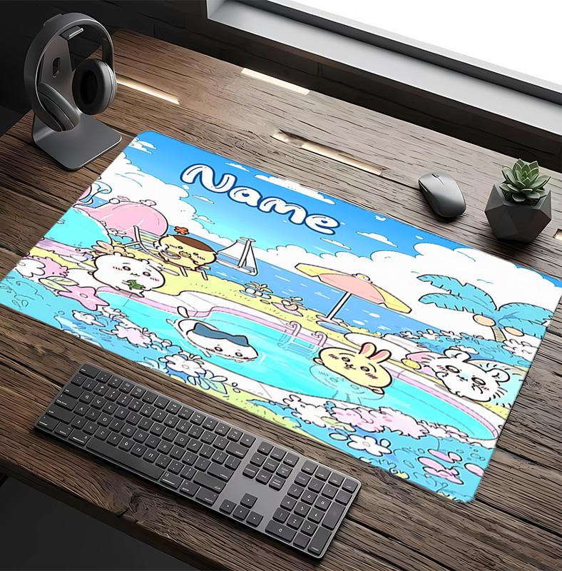 Customizable Name Chiikawa Pattern Gaming Mouse Pad-Non Slip Rubber Base,Perfect Gamers,Esports,Ideal Gift Gaming Enthusiasts