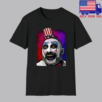 Kapitan Spaulding Diabeł#039;s Odrzucony Korpus Mężczyźni#039;Czarny T-shirt unisex, rozmiar S5XL