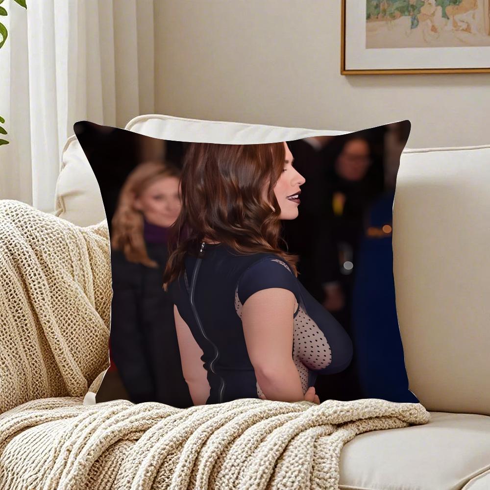 HHayley Atwell Cushion Cover Linen Pillowcase Soft for Sofa Bed Home Room Decor
