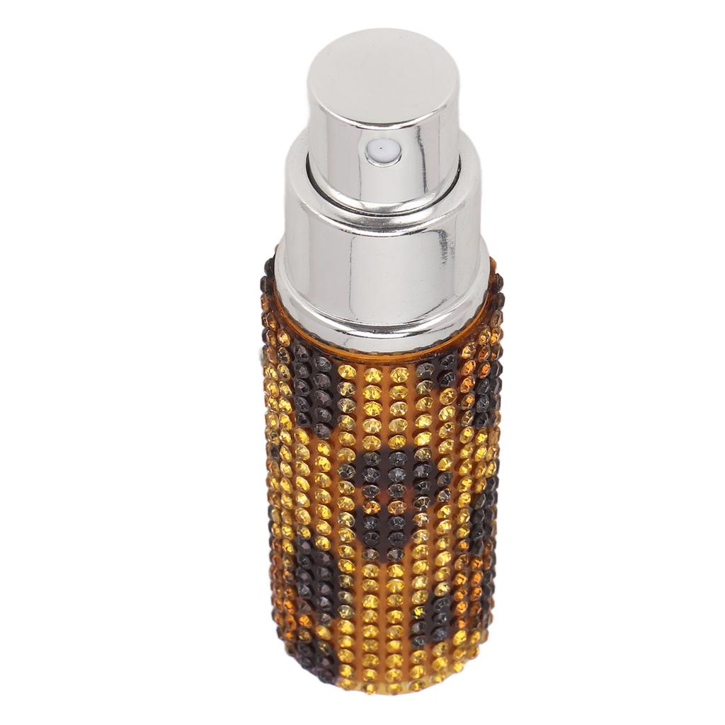 10ml Refillable Perfume Bottle Rhinestone Decor Leopard Print Portable Empty Spray Bottle