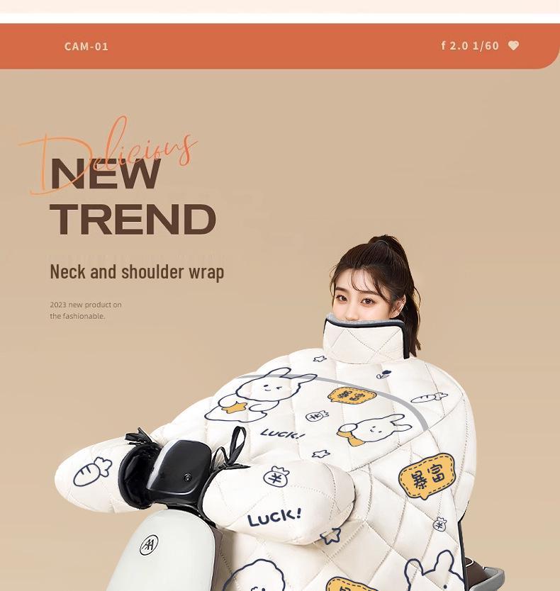 Universal All-Season Windproof Electric Vehicle Windshield with Thick Winter Fleece