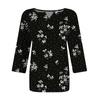 Women's Stand Collar 3/4 Sleeve Printed Top T-shirt