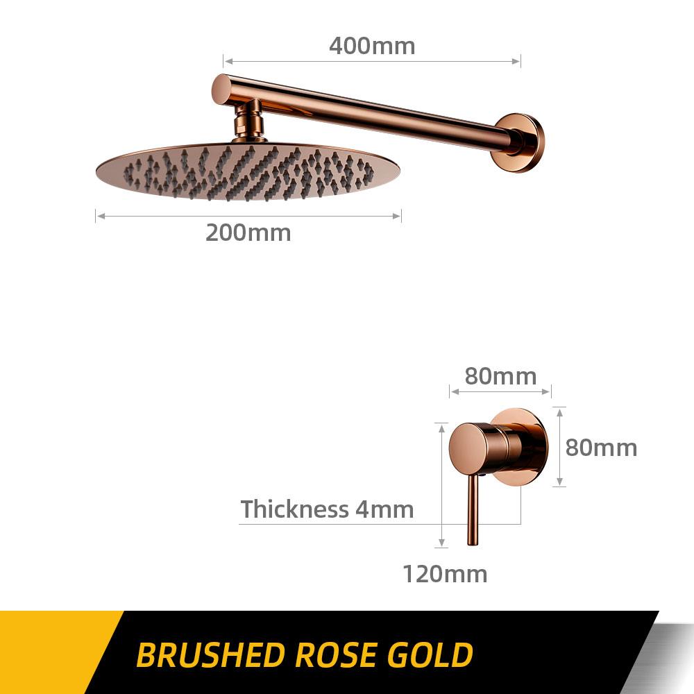 Badezimmerarmatur Gunmetal Duscharmatur Wandmontiert 8/10/12 Zoll Regendusche Mischbatterie Duschkopf Mit Sedal Kartusche Duschset