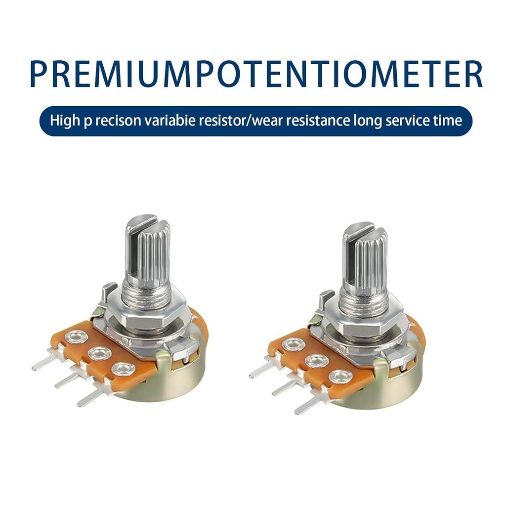 10PCS WH148 15mm 3pin Linear Potentiometer With Nuts And Washers 1K 2K 5K 10K 20K 50K 100K 250K 1M Potentiometers Kit