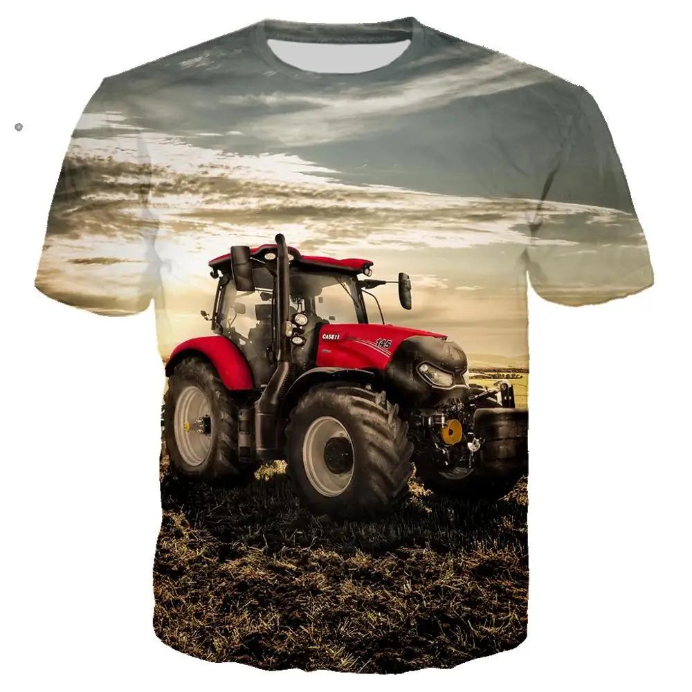 Kawaii Kids T Shirt 3D Print Car Tractor Summer Fashion Cartoon Casual Boy Girl Unisex Children's Clothing