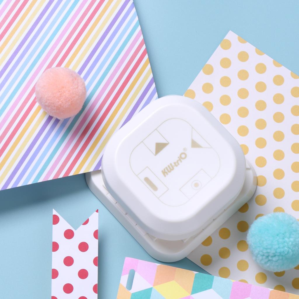 KWtriO 4in1 Corner Trimmer Squarer Puncher Slot Punch Paper Cutter In Oval Fish Eye