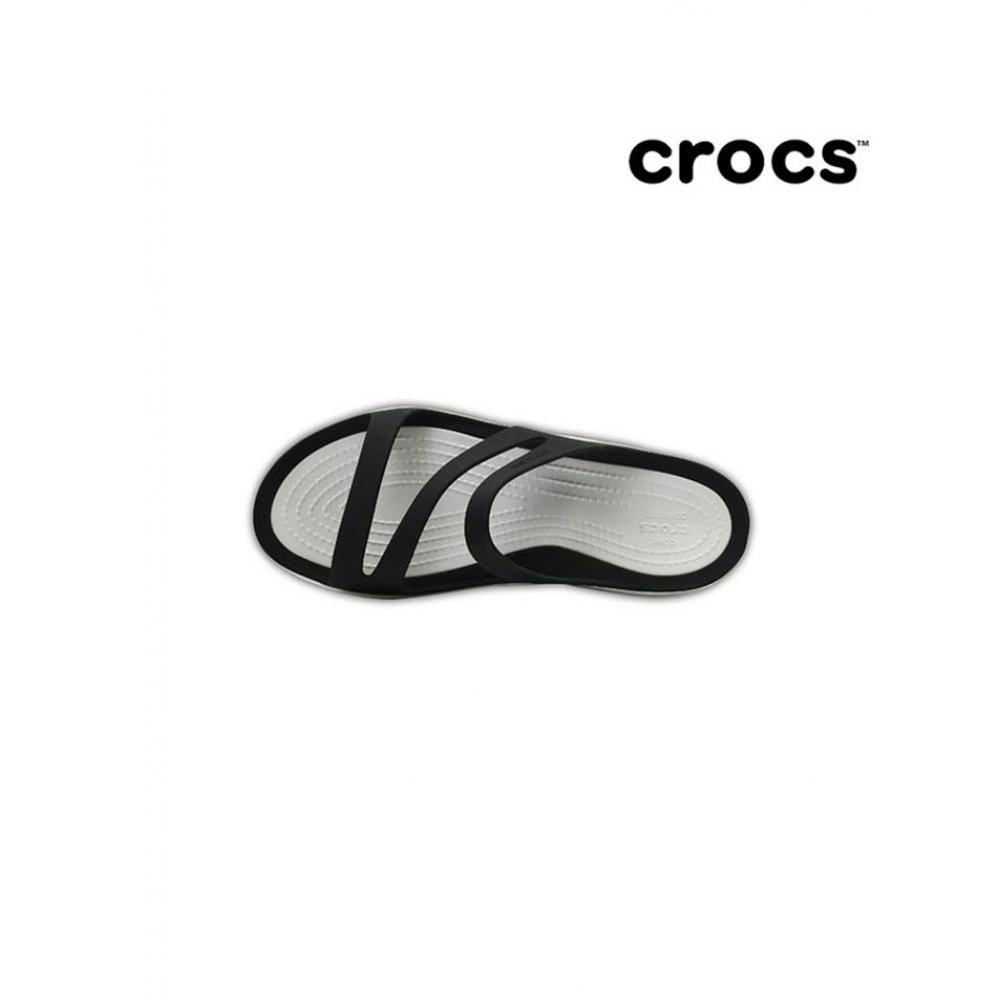 Crocs Womens Swiftwater Sandals Black White 203998 066