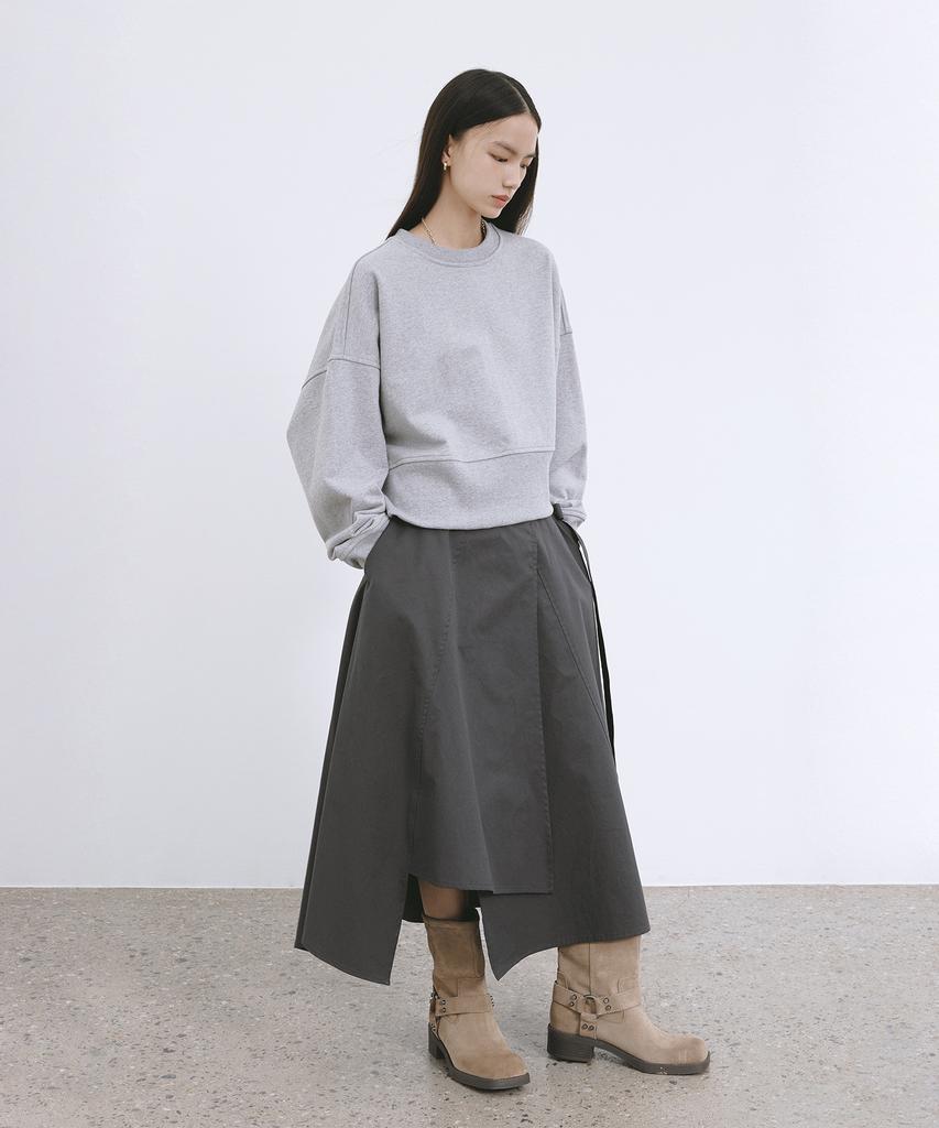 Monophobia Asm Cotton Wrap Skirt Grey Cotton Wrap Skirt Grey