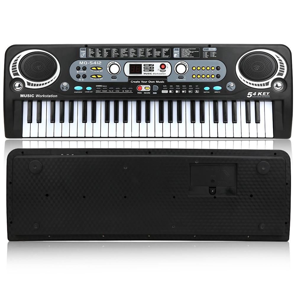 Electronic Keyboard 54Keys Multifunctional Children Music Teaching Toy with Microphone