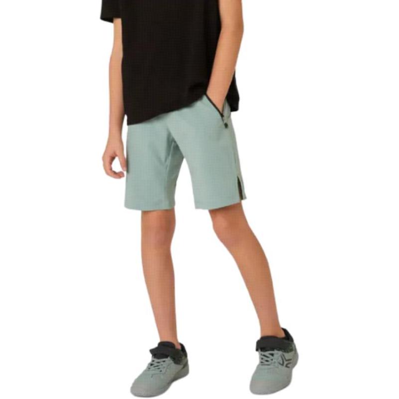 DECATHLON Synthetic Breathable Knitted Sweatpants for Kids in Green Jade/Green Jade/Black