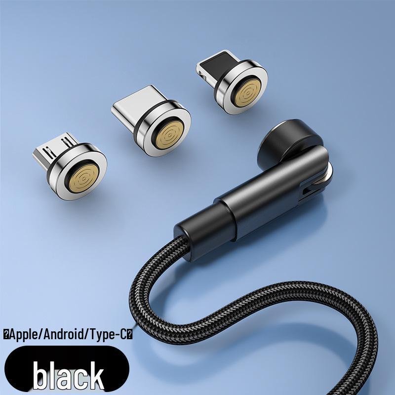 

Магнитный кабель 3-в-1 с вращением на 540° для быстрой зарядки устройств Android, Type-C и Apple 2m