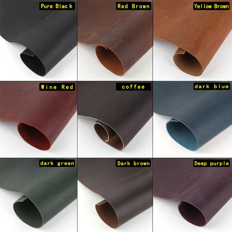 Crazy Horse leather, first-layer cowhide, handmade DIY leather goods, slightly stiff, full-piece color-changing leather, vintage