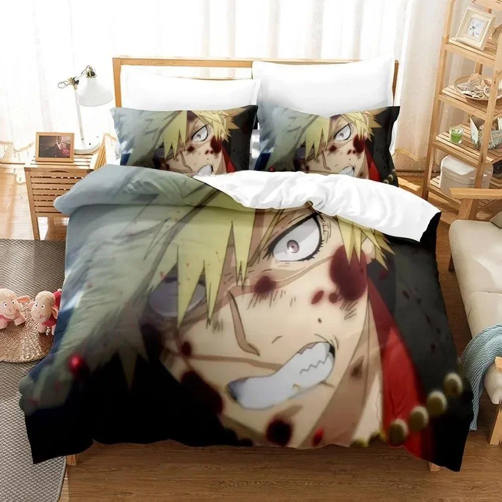 Fashion Anime Hell's Paradise Jigokuraku Bedding Set Cartoon Three-piece Set Adult Kid Bedroom Duvet Cover Sets Home Textiles