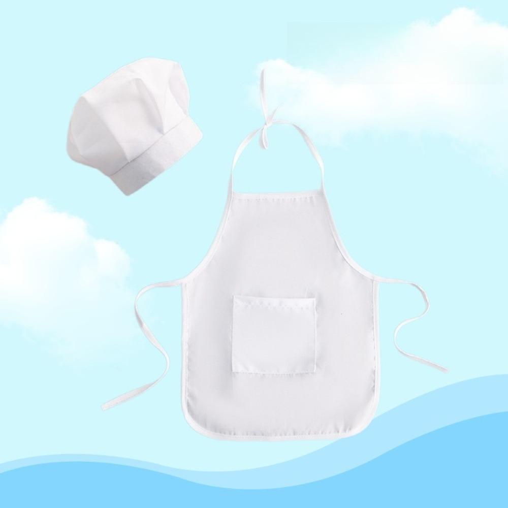 Baby Photo Shoot Chef Costume Set White Chef Hat and Apron Kids Performance and Photography Outfit