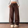 Women’s Autumn/Winter Street Style Casual Retro Corduroy-Textured Loose-Fit Trousers In Camel