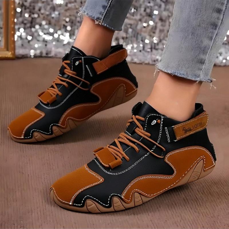 Women's Lace Up High Top Shoes Breathable Fashionable Soled Shoes Outdoor Walking Waterproof Multifunctional Women's Bare Boots