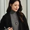 Suijue Jewelry Women'S Flower Sweater Chain Long Tassel Autumn And Winter Versatile High-End Diamond Necklace