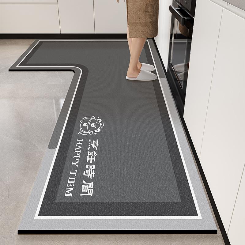 

L-подібний килимок для ніг з діатомової глини, який легко чистити, високоякісний брудовідштовхувальний протиковзкий килимок, побутовий вологопоглинаючий маслопоглинаючий килимок для підлоги 100 * 120 * 45cm