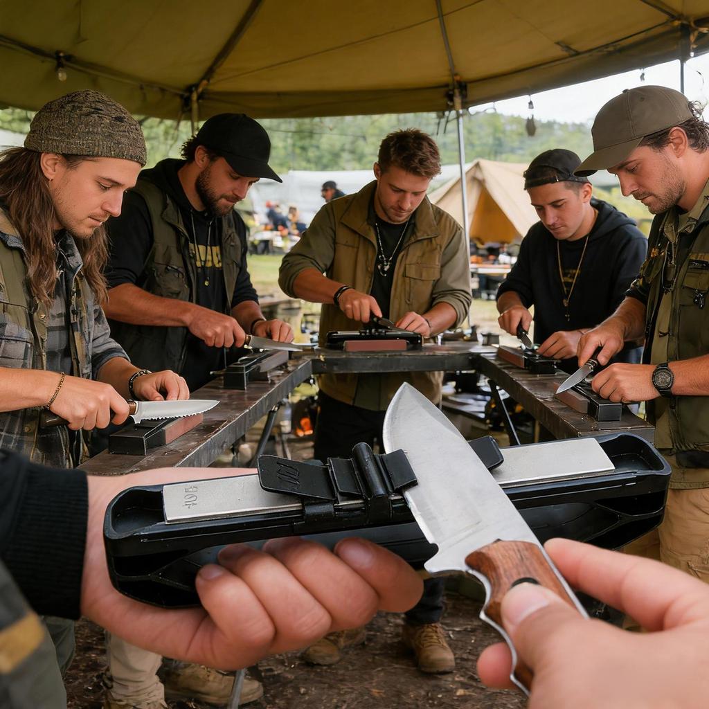 Handheld Knives Sharpener Angle Guided Outdoor Sharpening Supplies Manual Knives Sharpener Tool for Apartment Picnic Home Cooks