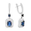 Silver Earrings with Nano Sapphire 2.947ct, Cubic Zirconia (2195054)