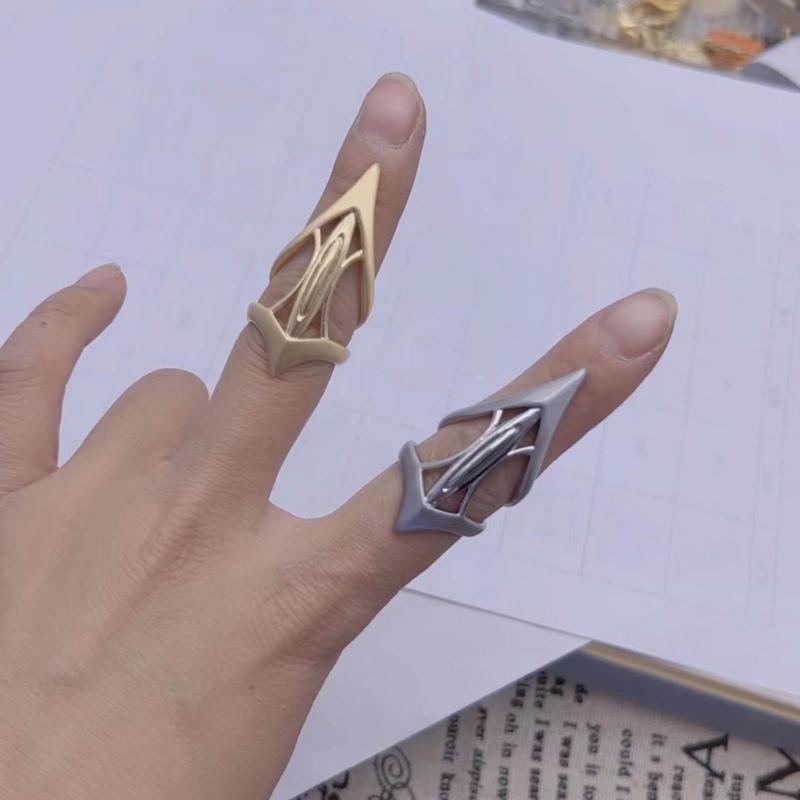 Scepter Hollow Barbed Fangs Ring for Women Gold Silver Rings Fashion Novel Niche High-grade Sense Open Finger Ring