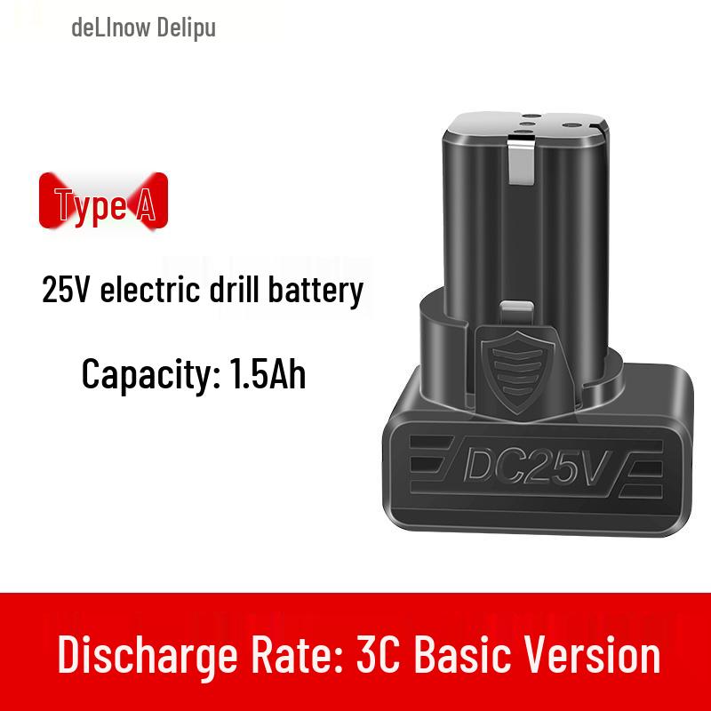 12V/16.8V/25V Electric Drill Set with Lithium Battery, Charger, Wrench & Screwdriver