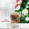 Christmas Holiday Transparent Elk-Shaped Thick Glass Egg Cups Set of 2  Festive Birthday Gift in a Colorful Box