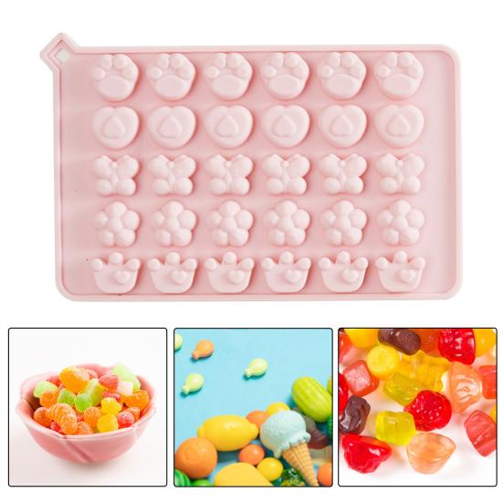 Silicone Candy Mold Gummies Molds Trays Easy Demold Clean Versatile Chocolate Making Mold for Home Kitchen Restaurant Bakery