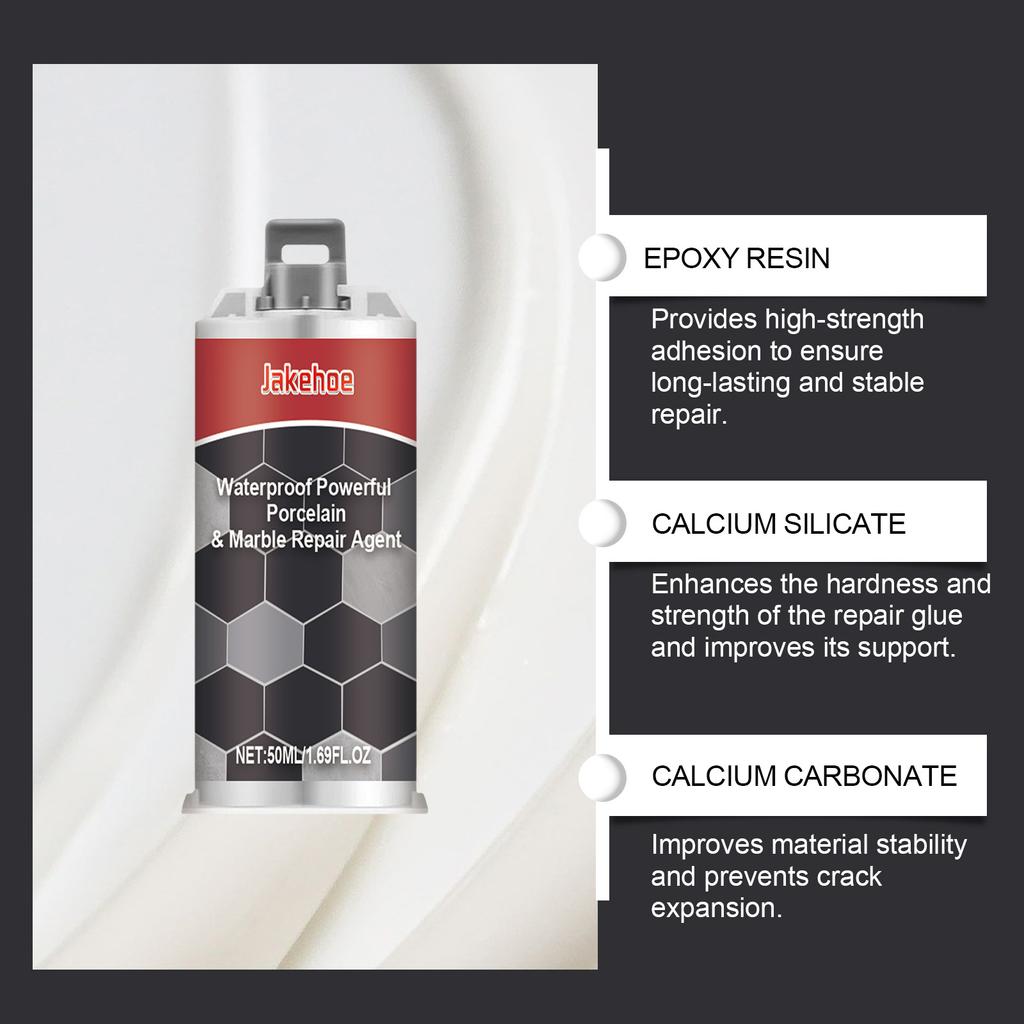 Jakehoe Fliesenreparaturkleber Haushalt Badezimmer Fliesen Bodenfliesenreparatur Marmor AB Reparatur Wasserdichter Kleber