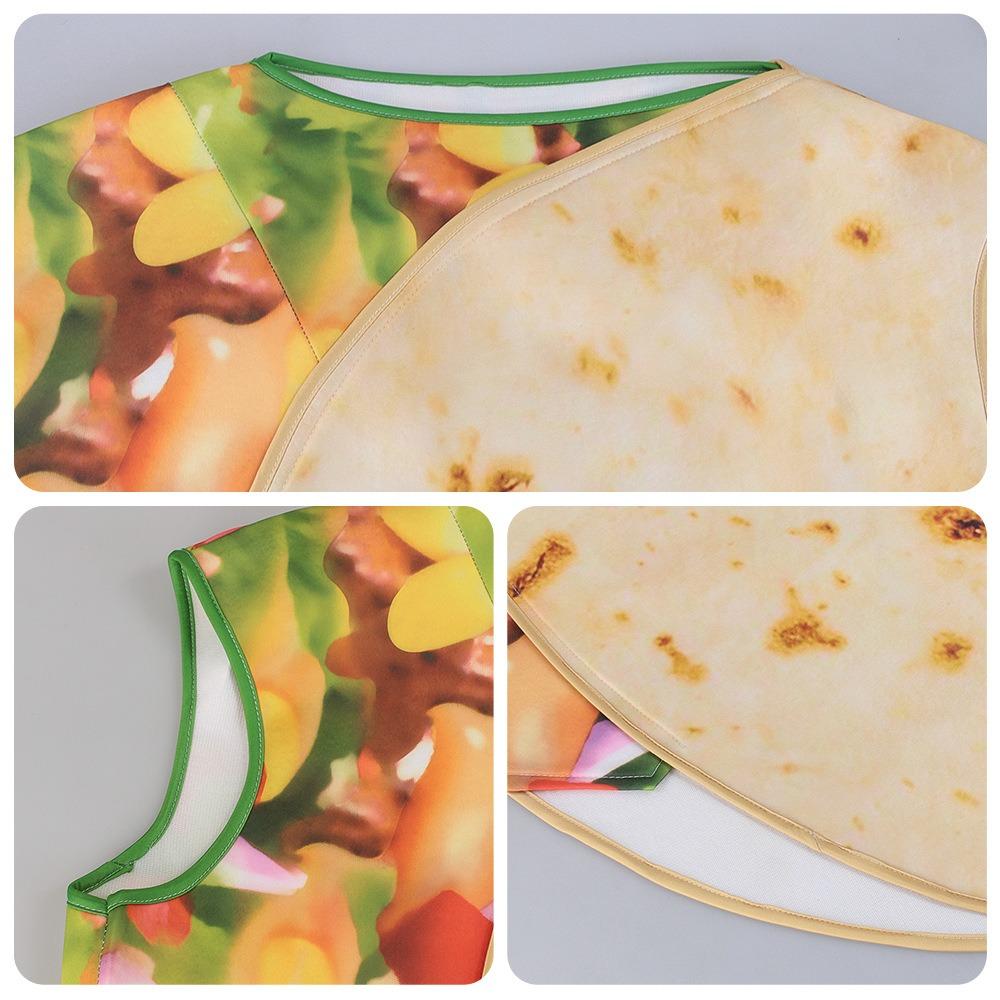 Realistic Taco Costume Fluffy Pancake Cosplay For Halloween Burrito Outfits Trick Or Treating Deluxe Set Funny Burrito Costume