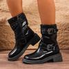 2025 Fashion Boots - Black and Brown  Adult Style with Metal Rivets  Boots with Platform