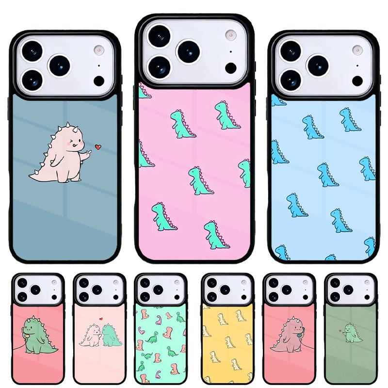 Animal Dinosaur Fun Dino soft Phone Case for iPhone 17 16 15 14 13 Pro Max Back Cover for 12 11 Pro Coque