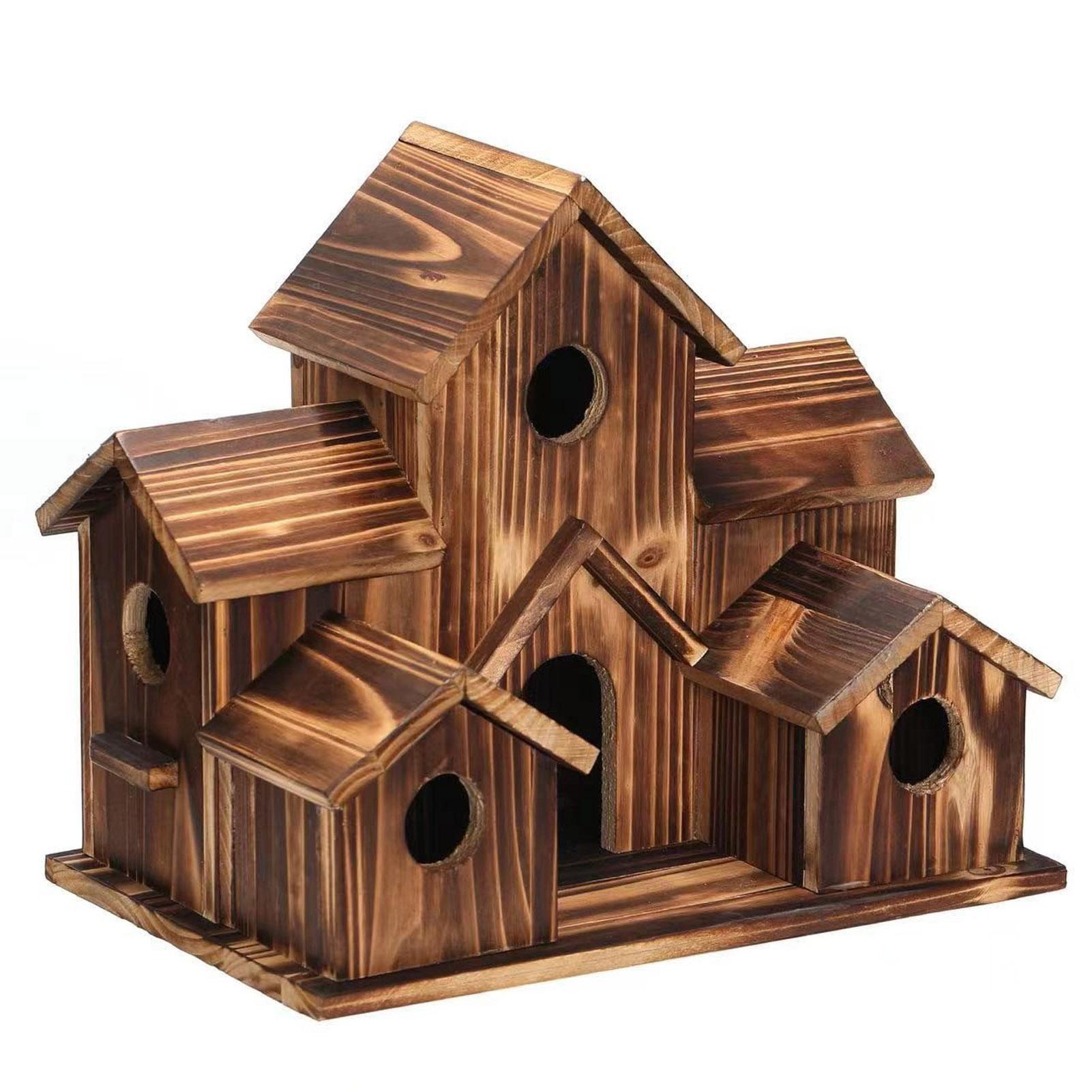 

Outside Wooden Bird Nest Natural Decor Bird Hut Hummingbird House for Home Craft Wild Bird Nest Clearance Garden Birdhouse Decor Type 1