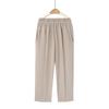 Mutterhose Sommer Cropped Hose Hohe Taille Gerades Bein Mittelalterliche und Ältere Damen Hose Locker Eisseide Hose