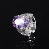 Jewelry Copper Bottom Gold-Plated Simulation Color Treasure Bird'S Nest Cut Corundum Egg-Shaped Ring Female 12 * 16