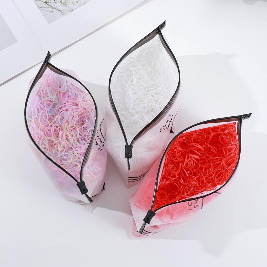 500/1000/2000Pcs Girls Colourful Disposable Rubber Band Hair Ties Headband Children Ponytail Holder Bands Kids Hair Accessories