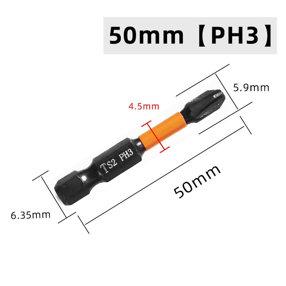 1PCS Screwdriver Bit For PH1 PH2 PH3 PHZ1 For PZ2 PZ3 Hexagonal Handle Anti Skid Screwdriver Woodworking Cross Screwdriver Tool